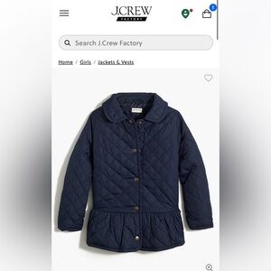 J.Crew Factory Girls Peplum Barn Jacket, Navy Size 6-7